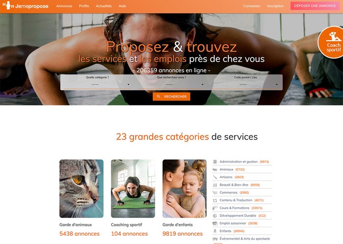 La plateforme Je me propose