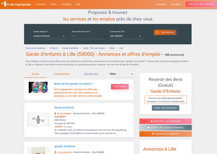 La plateforme Je me propose et la garde d'enfant