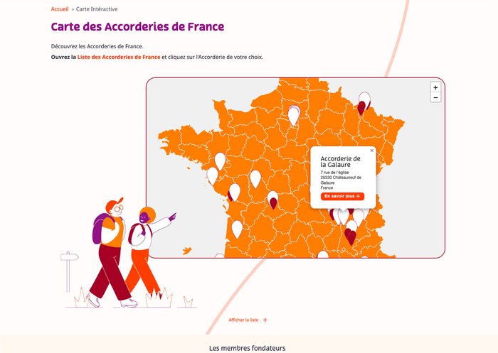 La plateforme du réseau des accorderies et sa carte