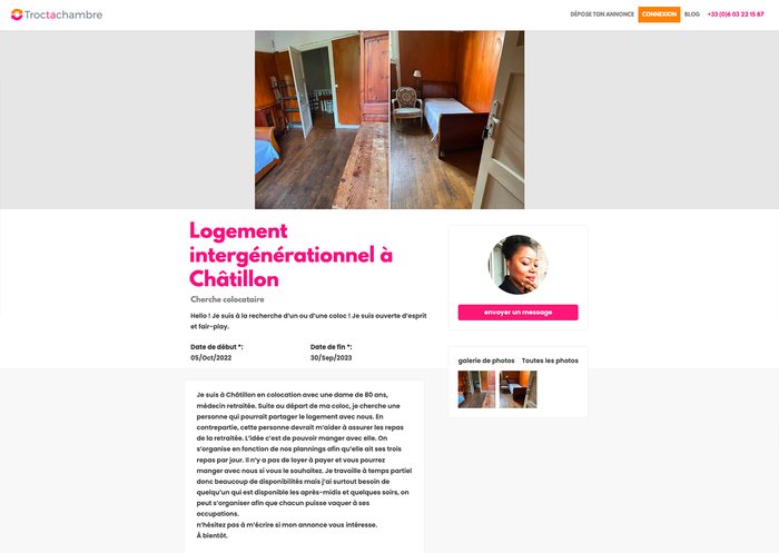 La plateforme Troctachambre et ses logements intergenerationnels